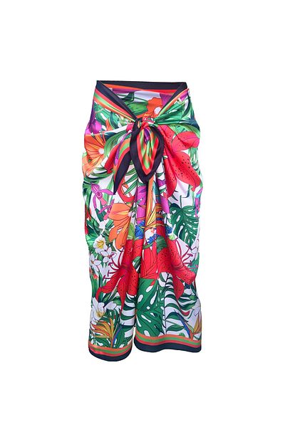 Bolder Elena Tropical Satin Pareo (Not Showing Underwear)