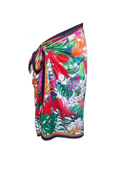 Bolder Elena Tropical Satin Pareo (Not Showing Underwear)