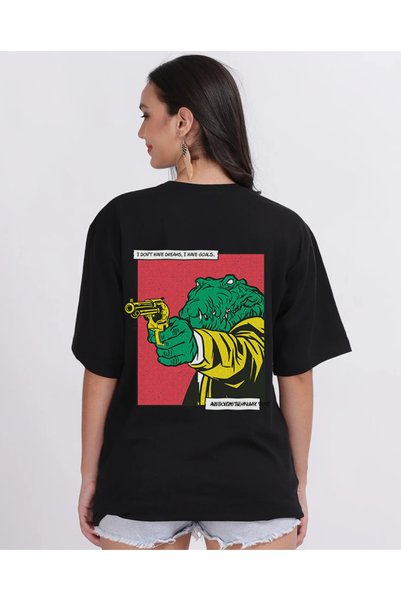 Welly Jones Unisex Oversize Cotton Digital Back Printed T-shirt