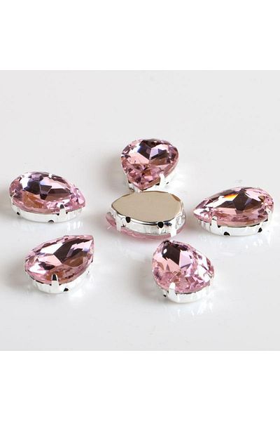 yiğit aksesuar 13x18 Case Strut Drop Glass Stone Light Pink 10 Pieces