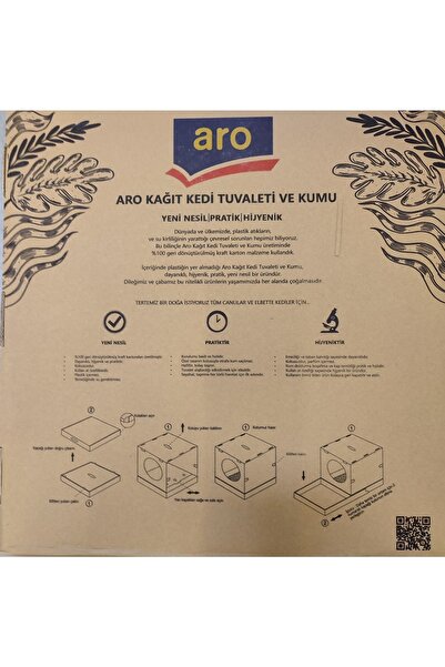 Aro Kağıt Kedi Tuvaleti + Kağıt Kedi Kumu + Kağıt Kürek