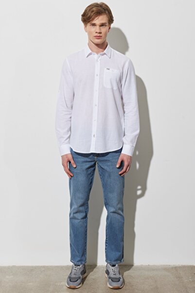 WRANGLER Regular Fit Normal Cut 100% Cotton Long Sleeve White Shirt