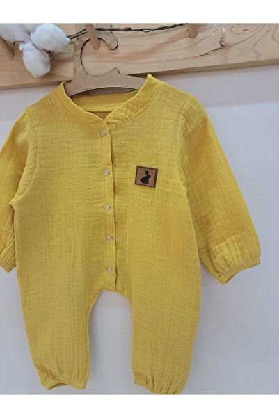 Müslin Kumaş Bebek Tulum Ve Zıbın Hardal