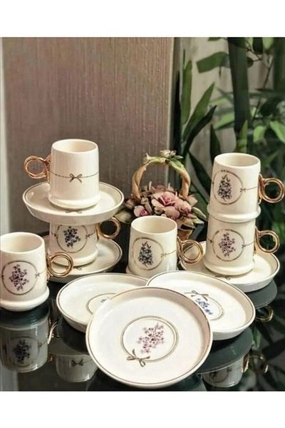 ACAR طقم وايلد روز 6 فناجين قهوة بورسلين 11825