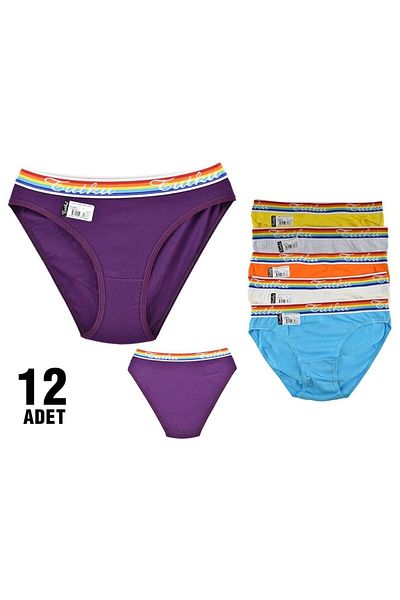 ÇamaşırcımShop Συσκευασία 12 0524 Hazal Γυναικεία εσώρουχα μπικίνι Elastan