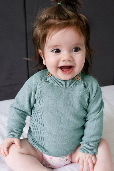 Miespiga Unisex Baby Green Knitwear Knitted Sweater