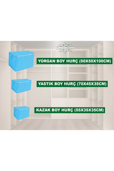 by ballı biocotton Kazak Hurcu 5li Set Tela Dayanıklı Malzeme Çok Amaçlı Hurc 55x35x35