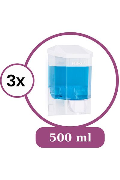 Flora F032 Flosoft Διαφανής Διανομέας Υγρού Σαπουνιού και Απολυμαντικό (3 Τεμάχια - Πακέτο Advantage)