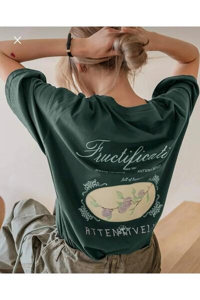 AFROGİYİM Women's Fructification Printed Oversize T-shirt