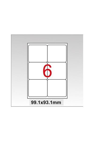 Tanex Laser Label Tw-2006 100 A4 Sheets Laser Label 99.1 X 93.1 Mm Size 6 Labels in 1 A4 Sheet