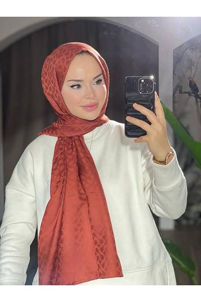 VALORSCARF Dark Brick Bloom Pattern Shawl
