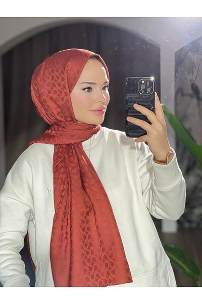 VALORSCARF Dark Brick Bloom Pattern Shawl