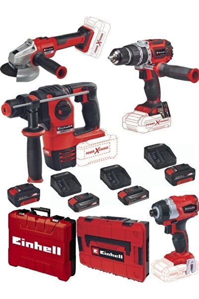 Einhell Tp-cd 18/60 Li-i Bl Matkap Te-cı Bl Herocco 18 Axxio 18/115 Q Taşlama 2x4.0+2x2.5 Akülü Set