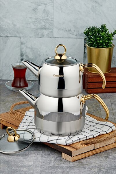 Cooker Tuana Mini Çelik Çaydanlık Gold