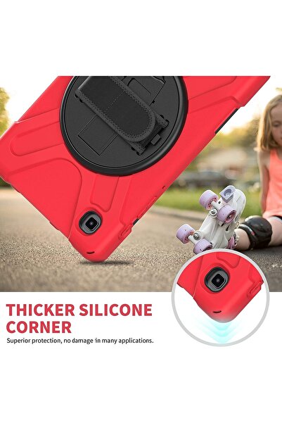 m.tk moveteck Samsung Galaxy Tab S6 Lite Sm-p610 P615 P617 Kılıf Askılı Zırh Tank Military Dönen Standlı Defender