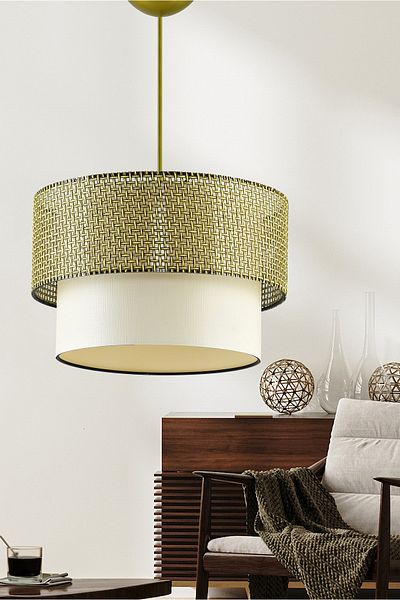 DEDE Antique Wicker Single Cake Pendant Lamp Chandelier