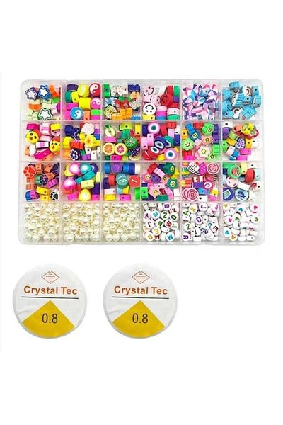 yiğit aksesuar Giant Fimo, Pearl and Letter Beads Jewelry Making Materials Hobby Entertainment
