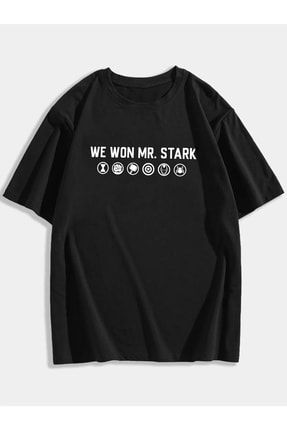 L SY We Won Start Marvel T shirt Siyah Yaz Bask l Bisiklet Yaka Oversize K sa Kol Tasar m Fiyat Yorumlar Trendyol
