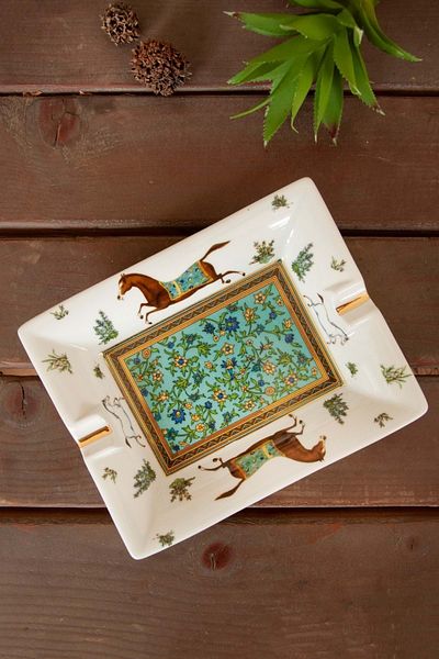 Bursa Porselen Dekor Orient Gold Gilded Large Size Porcelain Ash Tray