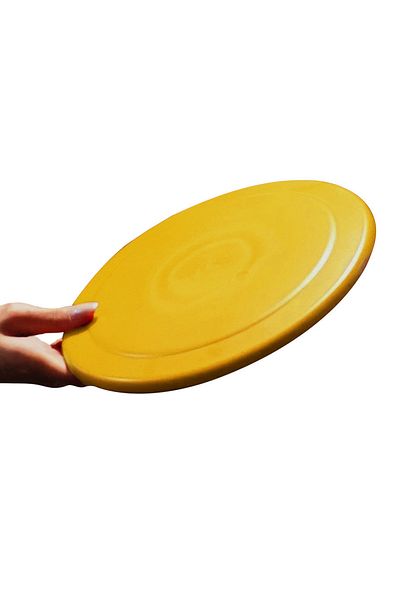 Helix Frisbee Yellow Hard Plastic
