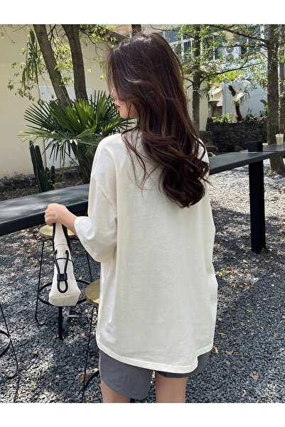 MOONBULL Oversize Holiday 1961 Printed Beige T-shirt