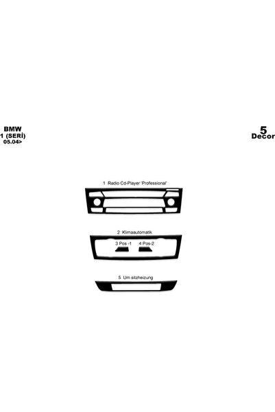 meriç cockpit design ميريتش ®   بي ام دبليو 1 سيريز توربيدو أمامي مطلي أسود لامع 5 قطع 2004-›