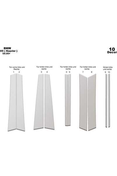 meriç cockpit design ميريتش ®   بامبو X5 باب تقليم المنيوم 10 قطع 2000-2006