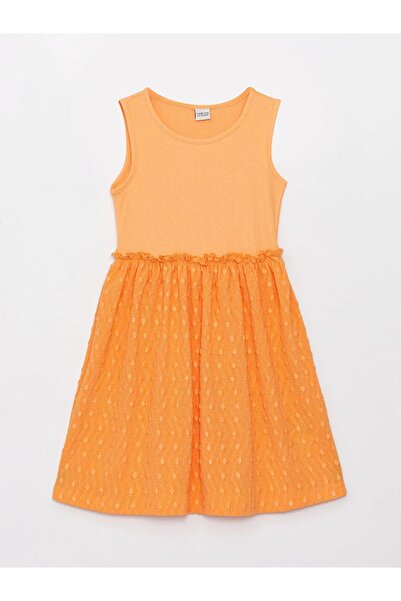 LC Waikiki Lcw Eco Bisiklet Yaka Kız Çocuk Elbise