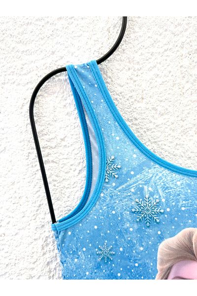 Rs Ramuni Costum de baie pentru fete Frozen Elsa Costum de baie pentru piscină cu imprimare digitală Costum de baie pentru copii