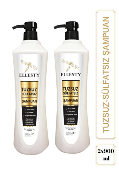 ELLESTY Vegan Sülfatsız Tuzsuz Parabensiz Şampuan 900 Ml X 2 Adet