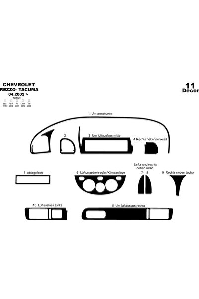 meriç cockpit design ميريتش ®   شيفروليه ريزو تاكوما تراكيد أمامية مطلية بالل...