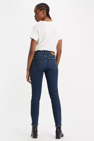 Levi's Βαμβακερό ψηλόμεσο ίσιο πόδι Straight Fit 724 Jeans Denim Παντελόνι 18883
