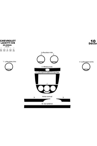 meriç cockpit design ميريتش ®   شيفروليه لاسيتي Hb توربيدو أمامي مطلي أسود لا...