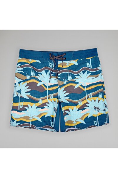 Decathlon Erkek Orta 17" Deniz Şortu / Boardshort - Gri Palmiye Desenli - PALMERAIE 500 Beden: 46