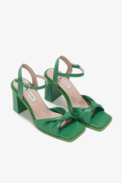 Louis Cardy Lilah Green Genuine Leather Women's Heeled Shoes