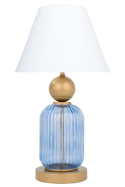 MINIMAL ETICARET VE BILGI TEKNOLOJILERI Lotus Royal Blue Cone Glass Lampshade
