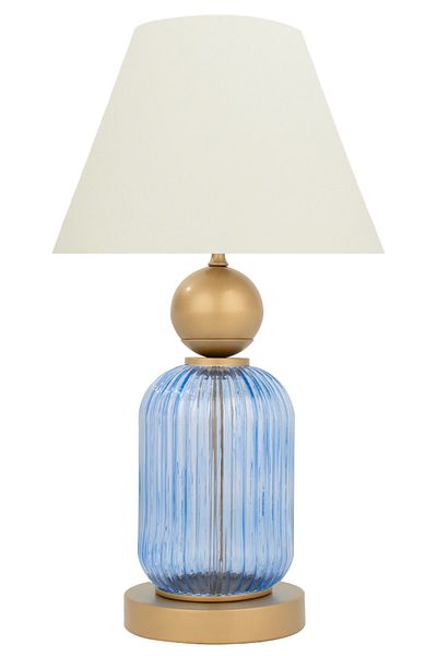 MINIMAL ETICARET VE BILGI TEKNOLOJILERI Lotus Royal Blue Cone Glass Lampshade