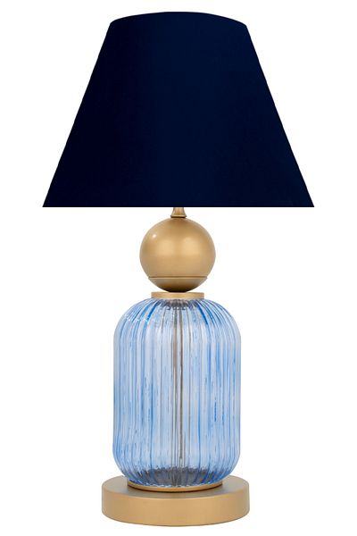 MINIMAL ETICARET VE BILGI TEKNOLOJILERI Lotus Royal Blue Cone Glass Lampshade