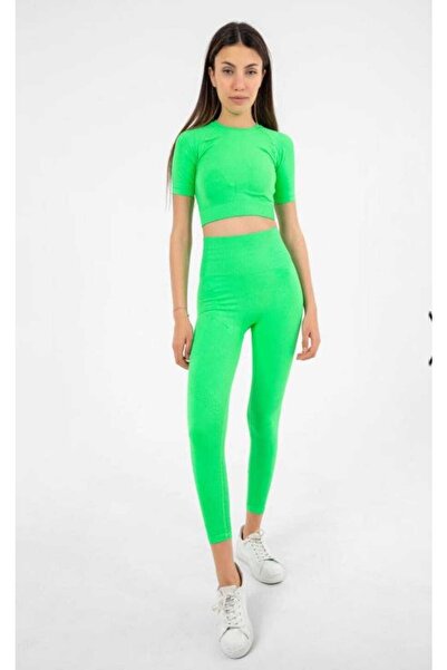 zyc Αθλητικό κολάν χωρίς ραφές και κοντομάνικο μπουστάκι με ψηλή μέση