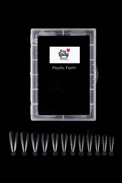 FREELADY Protez Tırnak Poly Gel Jel Tips üst Form - Stıletto Kısa 120'li Koper