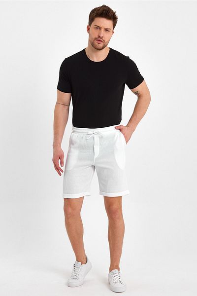 Mad&Calf Ανδρικά σορτς βερμούδας με κανονική εφαρμογή Waffle