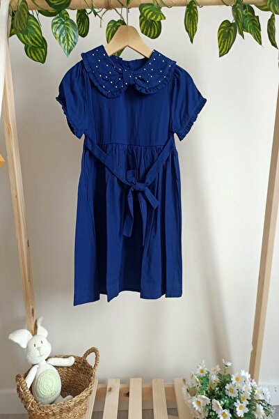 DFN Bebe Yaka Kolları Fırfırlı Elbise