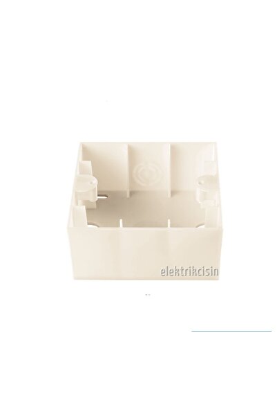 VİKO Karre Krem Tekli Sıva Üstü Kasa - 1 Adet