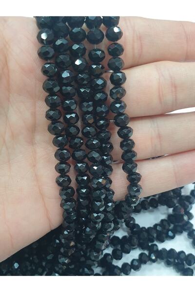 CRYSTALSHOP 6 мм черни кристални мъниста (10 нишки)