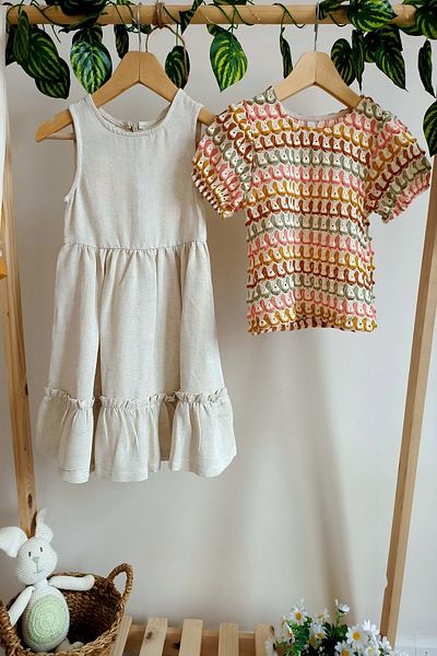 DFN Sleeveless Dress with Mesh Blouse and Skirt Flywheel (Piece Set)