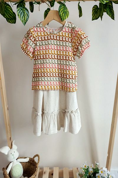 DFN Sleeveless Dress with Mesh Blouse and Skirt Flywheel (Piece Set)