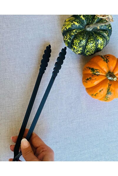 Dame Marie Black Stainless Steel BBQ Grill Meat Fish Tongs