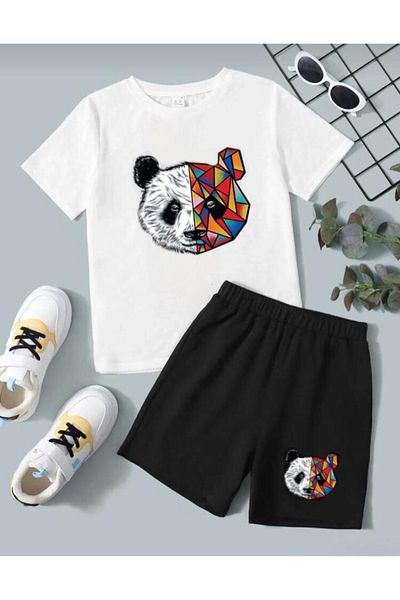 Serays moda Panda Printed Girls/Boys Shorts Set