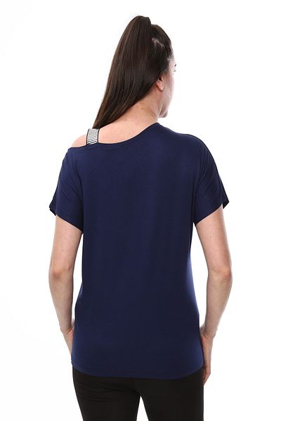 xlargebutik Plus Size Women's Clothing Navy Blue Blouse Full Flexible