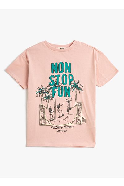 Koton Printed Pink Boy T-shirt 3skb10241tk